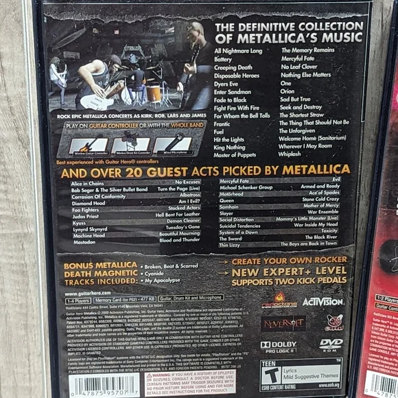 PlayStation 2 Games (3) Guitar Hero, Guitar Hero III, & METALLICA